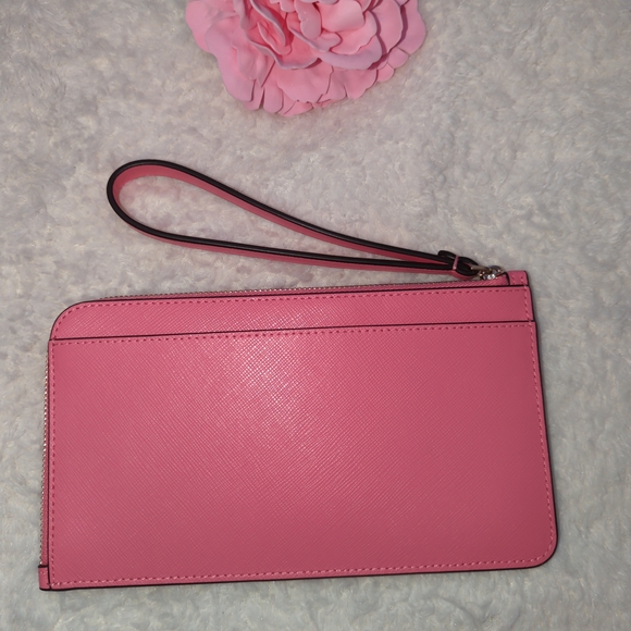 Kate Spade Pink Wristlet Clutch Large Size Fits Phone New Condition Valentines - Picture 5 of 6